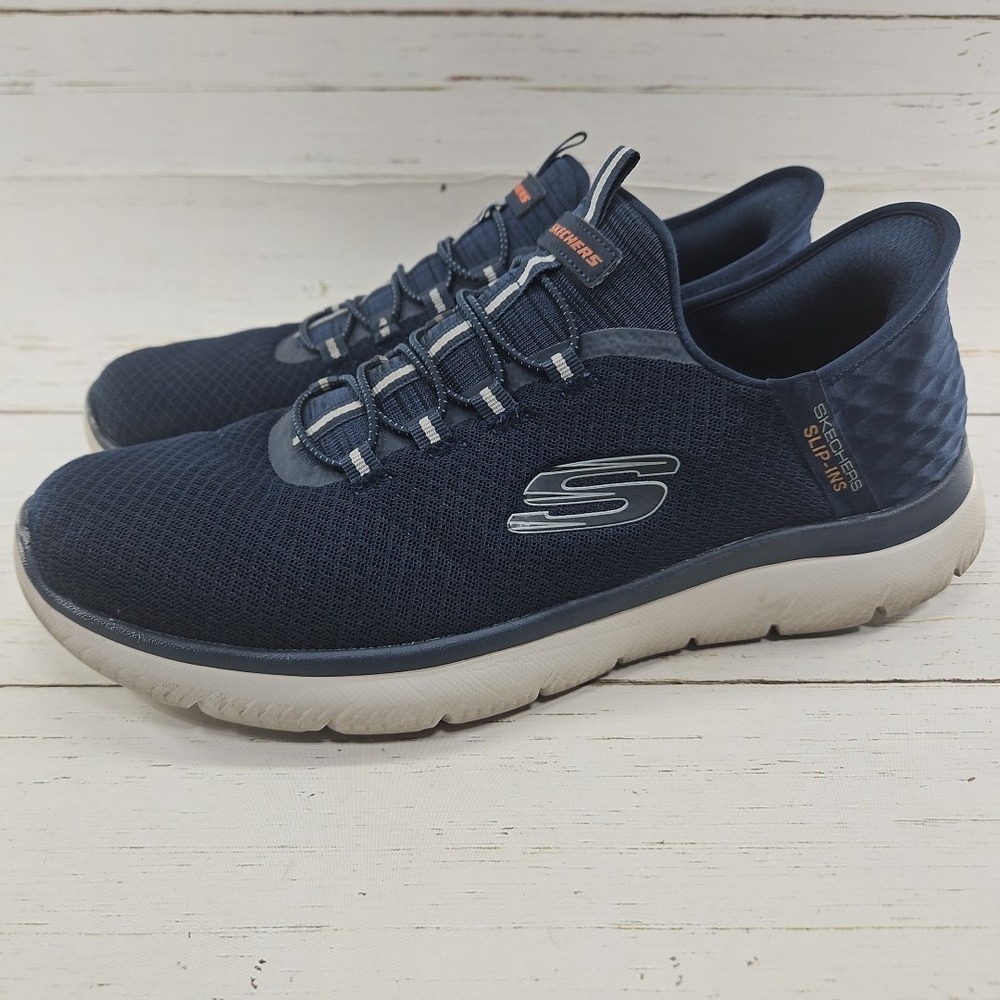 Skechers Slip-Ins Summits High Range Men‎ Size 12 Navy Blue Walking Shoes 232457